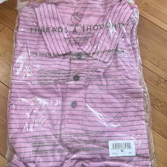 Threads 4 Thought STRIPE TRIBLEND JERSEY POLO Size XS NEW - Picture 5 of 5